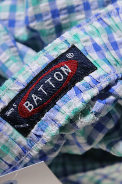 Batton Men's Plaid Pajama Pants Green Size L