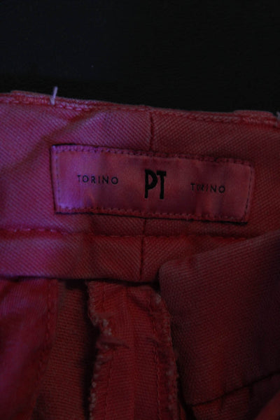 PT Torino Women's Mid Rise Straight Leg Chino's Pink Size 42