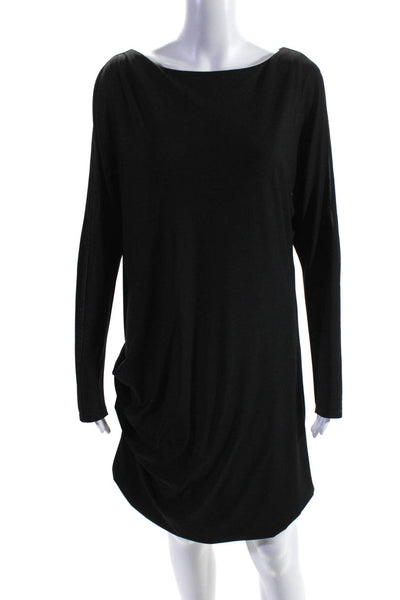 Halston Heritage Womens Cold Shoulder Ruched Mini Dress Black Size 12