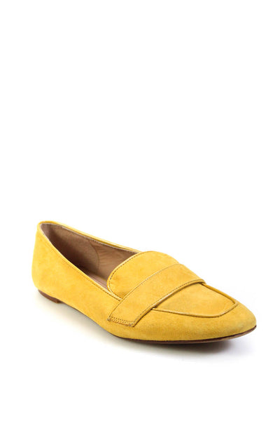 Zara Trafaluc Women's Low Heel Suede Loafers Yellow Size 39
