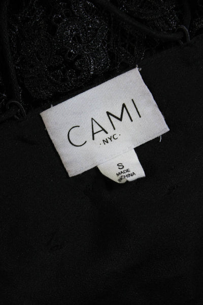 Cami Womens Halter Neck Sleeveless Lace Silk Camisole Top Black Size Small