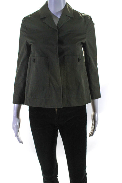 Cos Women's Basic Collared Jacket Green Size 2