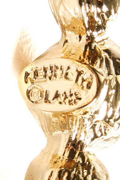 Neiman Marcus Womens Faux-Pearl Gold-Tone Hoop Earring White