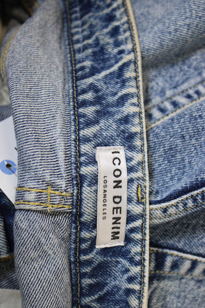 Icon Denim Womens Mom Jeans Blue High Rise 100% Cotton Inseam 28 Size 27