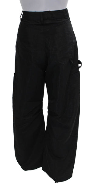 Lioness Womens Cargo Pants Black Polyester Button Inseam 31 Size S