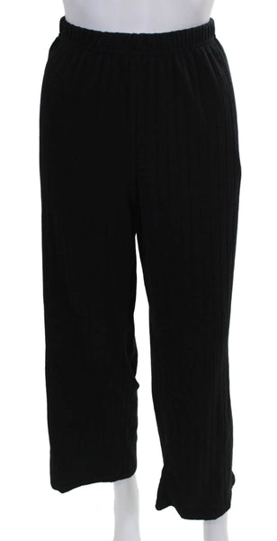 Ekouaer Womens Black V-Neck Long Sleeve Set Size L