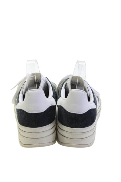 Adidas Womens Suede Lace Up Low Top Platform Sneakers Black Size 9