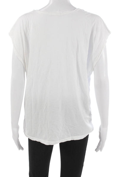 Sundry Womens T-Shirt White Cotton Round Neck Short Sleeve Size One