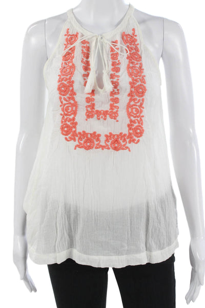 Joie Women Halter Floral Tunic Sleeveless 100% Cotton Tie Size XS