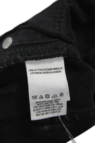 We The Free Women Flared Jeans Black Cotton Low Rise Button Inseam 29 Size 24