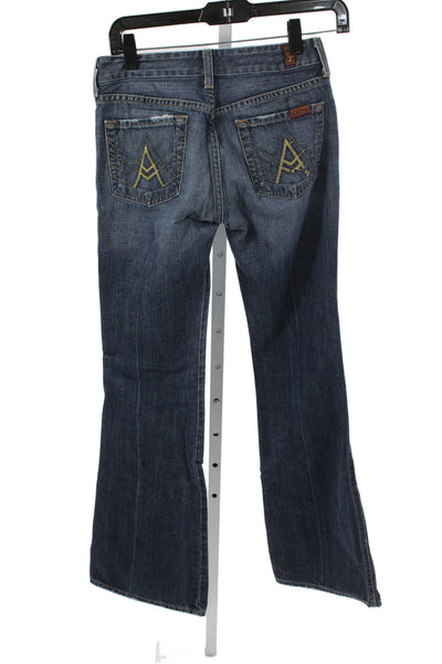 7 For All Mankind Womens Bootcut Jeans Blue Button Size 26