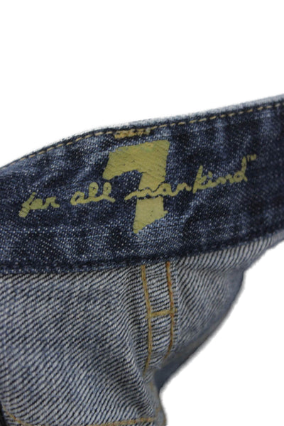 7 For All Mankind Womens Bootcut Jeans Blue Button Size 26