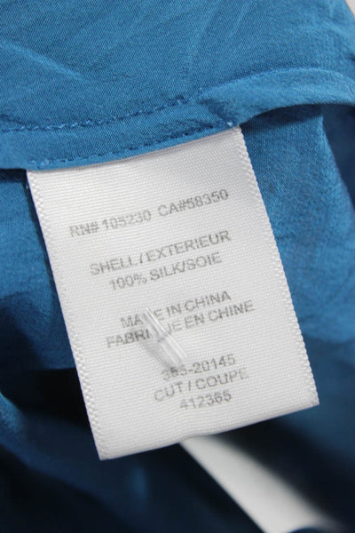 Joie Womens Silk Scoop Neck Sleeveless Basic Tank Blue Size XS
