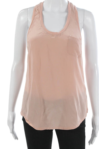 Joie Womens Silk Scoop Neck Sleeveless Basic Tank Pink Size XS