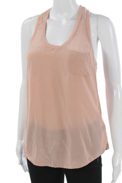 Joie Womens Silk Scoop Neck Sleeveless Basic Tank Pink Size XS