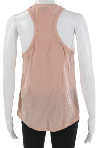 Joie Womens Silk Scoop Neck Sleeveless Basic Tank Pink Size XS