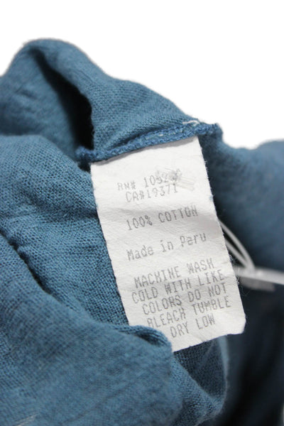 Joie Womens Basic Cotton Boat Neck Long Sleeve T-Shirt Blue Size XS