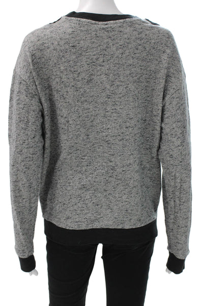 Bitte Kai Rand Women Full Zip Sweater Black Geometric Cotton Round Neck Size L