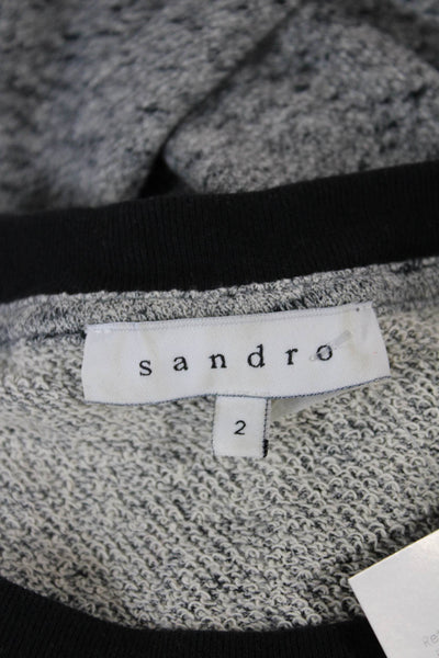 Bitte Kai Rand Women Full Zip Sweater Black Geometric Cotton Round Neck Size L