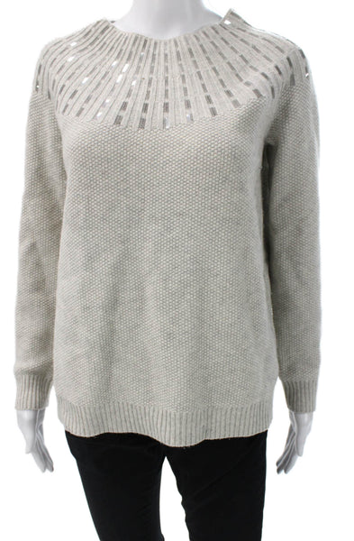 Vince Womens Gray Viscose Blend Pullover Sweater Round Neck Solid Size XS