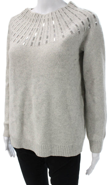 Vince Womens Gray Viscose Blend Pullover Sweater Round Neck Solid Size XS