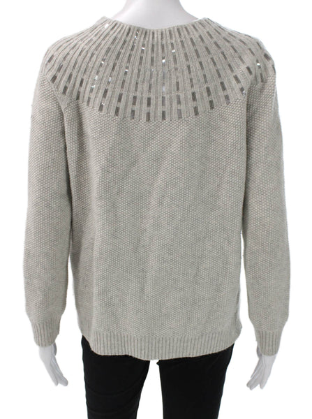 Vince Womens Gray Viscose Blend Pullover Sweater Round Neck Solid Size XS