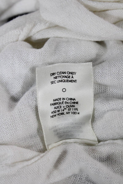 Alice + Olivia Women Cropped Tank White Cotton Blend Sleeveless Neck Size S