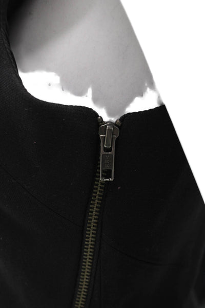 Helmut Helmut Lang Womens Sheath Dress Black V-Neck Zip Size S