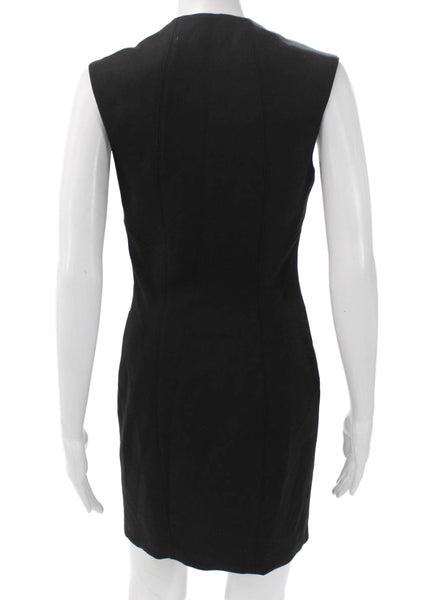 Helmut Helmut Lang Womens Sheath Dress Black V-Neck Zip Size S