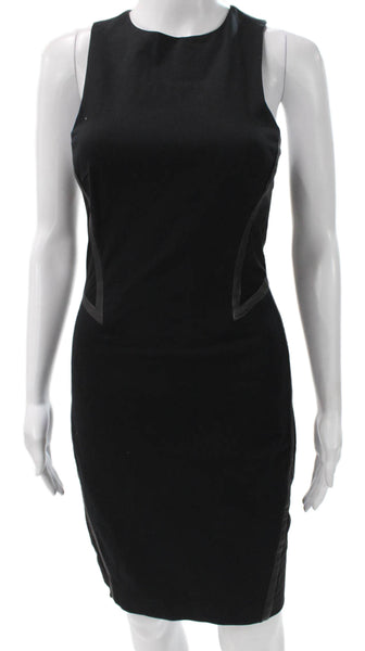 Rag & Bone Women Sheath Dress Black Sleeveless Round Neck Knee Length Zip Size 2