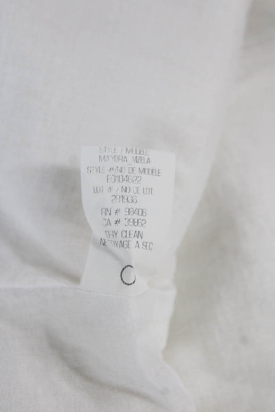 Theory Womens Fit & Flare Dress Ivory Sleeveless Round Neck Cotton Size 0