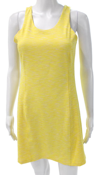 Outdoor Voices Women Yellow Striped Tank Dress Knee Length Size M