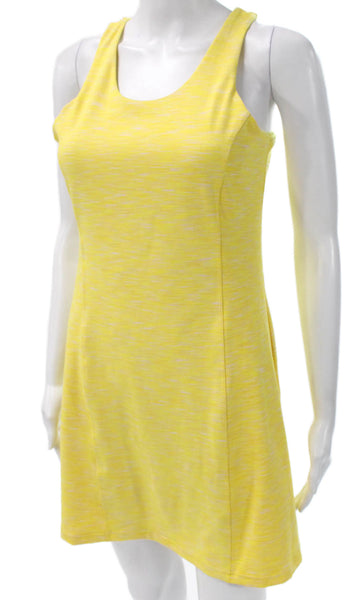 Outdoor Voices Women Yellow Striped Tank Dress Knee Length Size M