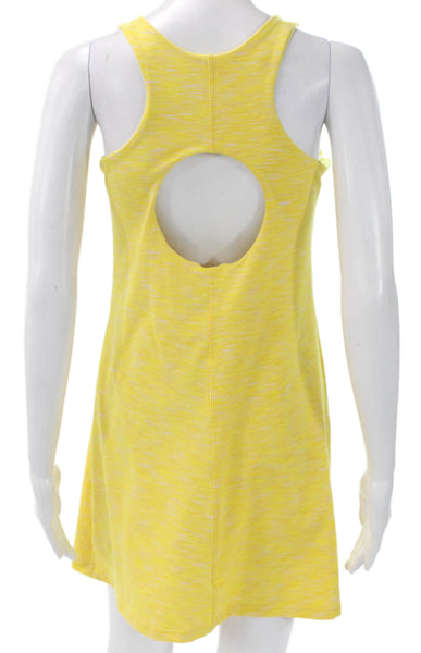Outdoor Voices Women Yellow Striped Tank Dress Knee Length Size M