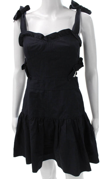 Rebecca Taylor Womens Fit & Flare Dress Black Sweetheart Sleeveless Size 2