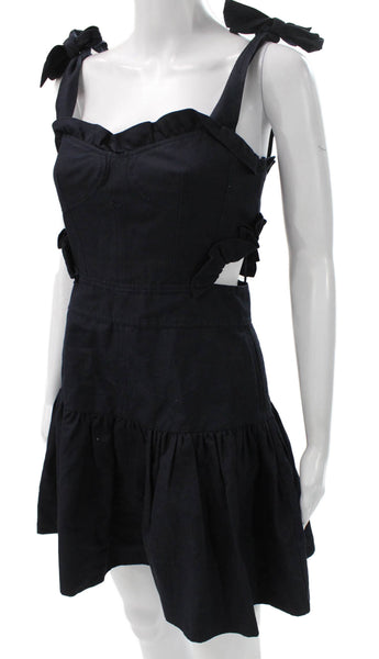 Rebecca Taylor Womens Fit & Flare Dress Black Sweetheart Sleeveless Size 2