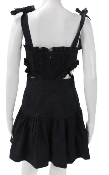 Rebecca Taylor Womens Fit & Flare Dress Black Sweetheart Sleeveless Size 2