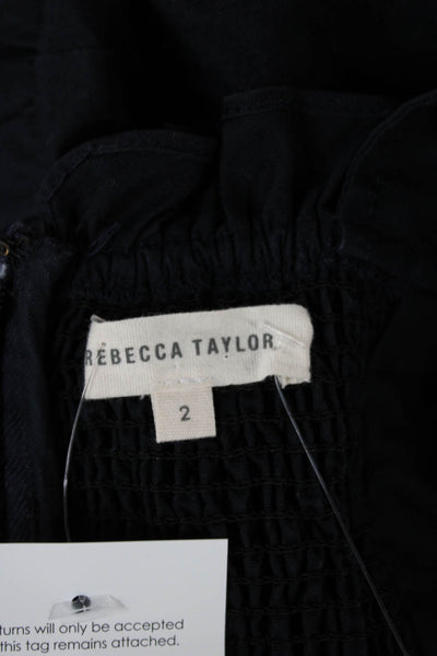 Rebecca Taylor Womens Fit & Flare Dress Black Sweetheart Sleeveless Size 2