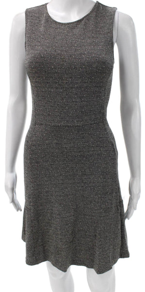 Theory Womens Fit & Flare Dress Gray Sleeveless Knee Length Cotton Blend Size 2