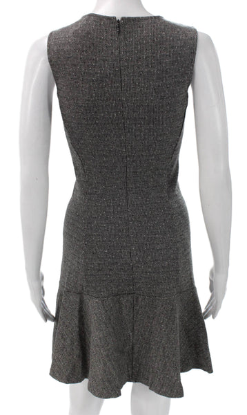 Theory Womens Fit & Flare Dress Gray Sleeveless Knee Length Cotton Blend Size 2