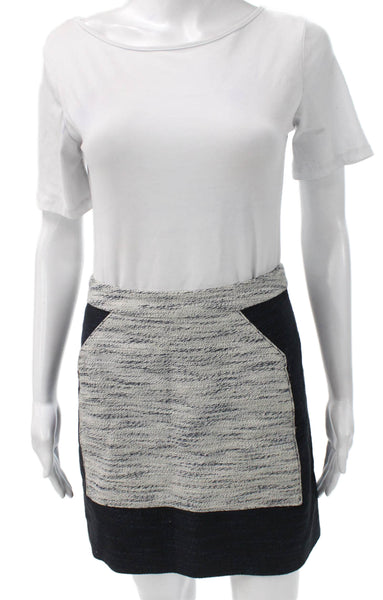 3.1 Phillip Lim Womens Black Striped Linen Pencil Mini Skirt Size 0