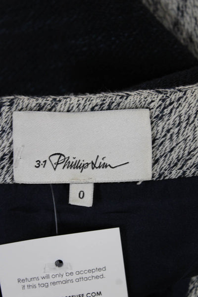 3.1 Phillip Lim Womens Black Striped Linen Pencil Mini Skirt Size 0