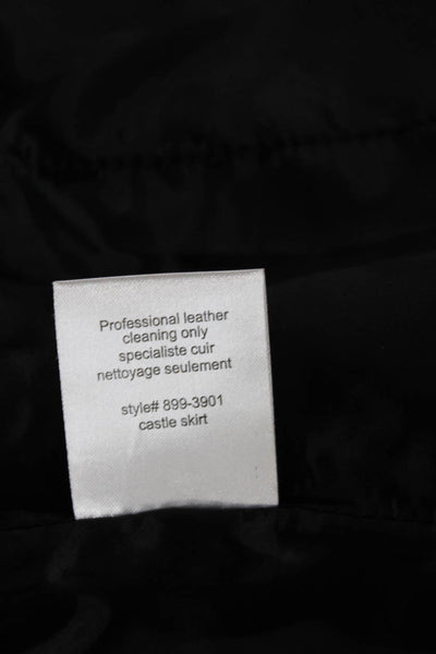 Nanette Lepore Women Leather Straight Pencil Skirt Brown Zip Mini Size 6