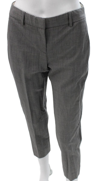 Theory Womens Ankle Wool Pants Gray Zip Solid Size 0
