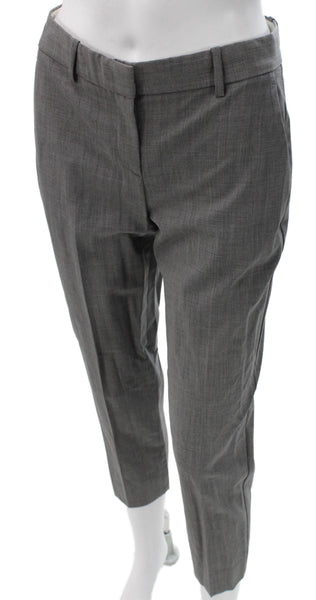 Theory Womens Ankle Wool Pants Gray Zip Solid Size 0