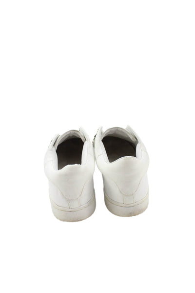 Vince Womens Embossed Snakes Skin Slip On Sneakers Shoes White Brown Size 5.5M