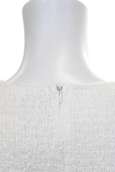Lost + Wander Women Sundress White Square Neck Midi Zip Size XS
