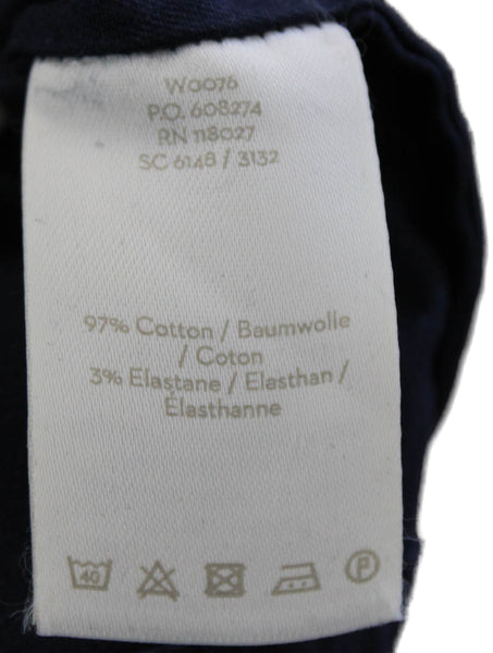 Boden Womens Sheath Dress Blue Cotton Sleeveless Round Neck Short Zip Size 4P