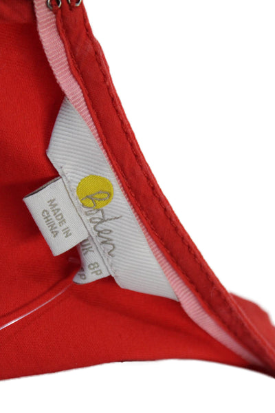 Boden Women Red Sheath Dress Cotton Sleeveless Round Neck Zip Short Size 4