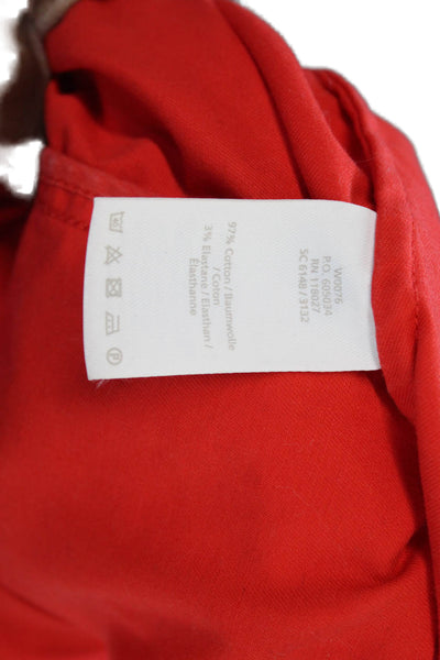 Boden Women Red Sheath Dress Cotton Sleeveless Round Neck Zip Short Size 4